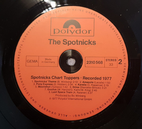 The Spotnicks : Chart Toppers Recorded 1977 (LP, Album)