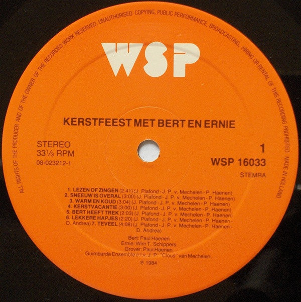 Bert & Ernie : Kerstfeest Met Bert & Ernie (LP, Album)