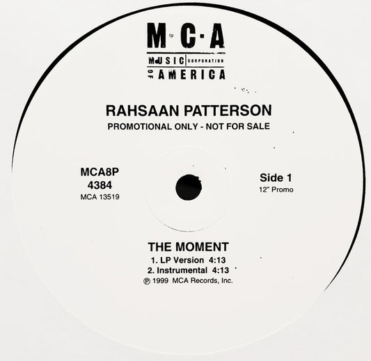 Rahsaan Patterson : The Moment (12", Promo)