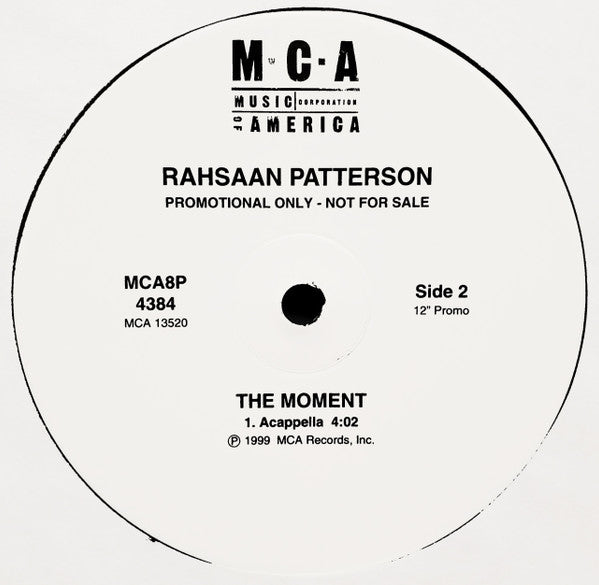 Rahsaan Patterson : The Moment (12", Promo)