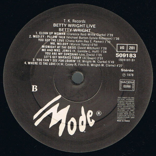 Betty Wright : Betty Wright Live (LP, Album)