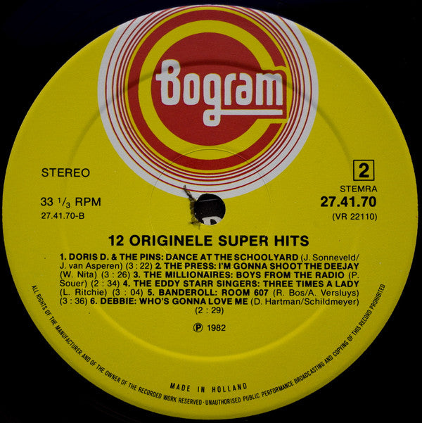 Various : 12 Originele Super Hits (LP, Comp)