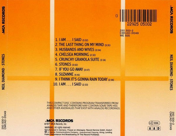 Neil Diamond : Stones (CD, Album, RE)