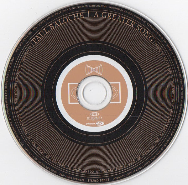 Paul Baloche : A Greater Song (CD, Album, Enh, RE)