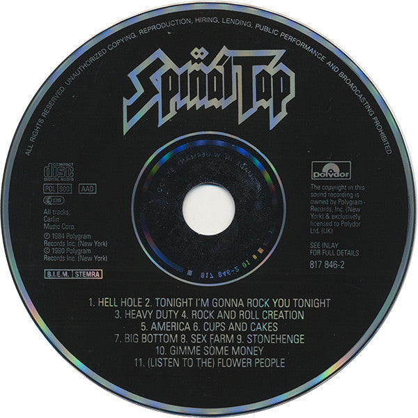 Spinal Tap : Spinal Tap (CD, Album, RE)