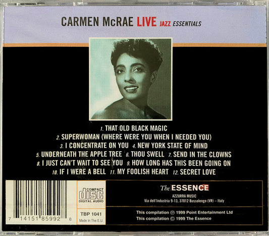 Carmen McRae : Live (CD, Album)