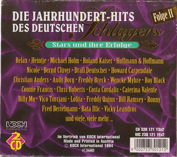 Various : Die Jahrhundert-Hits Des Deutschen Schlagers - Folge II - Stars Und Ihre Erfolge (2xCD, Comp + Box)