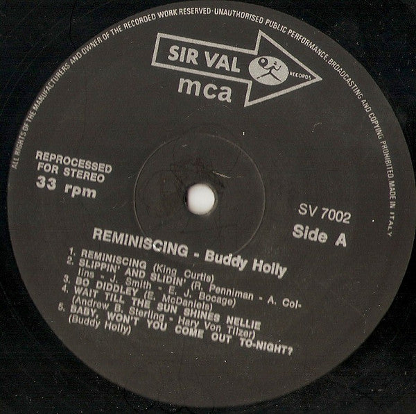 Buddy Holly : Reminiscing (LP, Album)