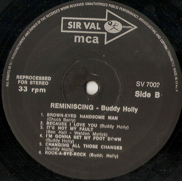 Buddy Holly : Reminiscing (LP, Album)