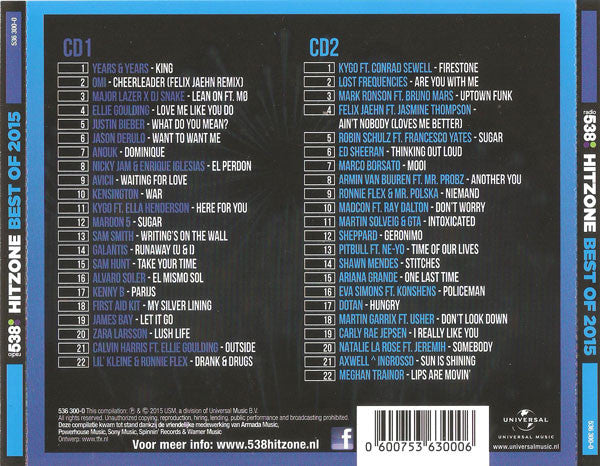 Various : Radio 538 - Hitzone - Best Of 2015 (2xCD, Comp)