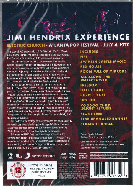 The Jimi Hendrix Experience : Electric Church (Atlanta Pop Festival · July 4, 1970) (DVD-V, Copy Prot., Multichannel, NTSC)