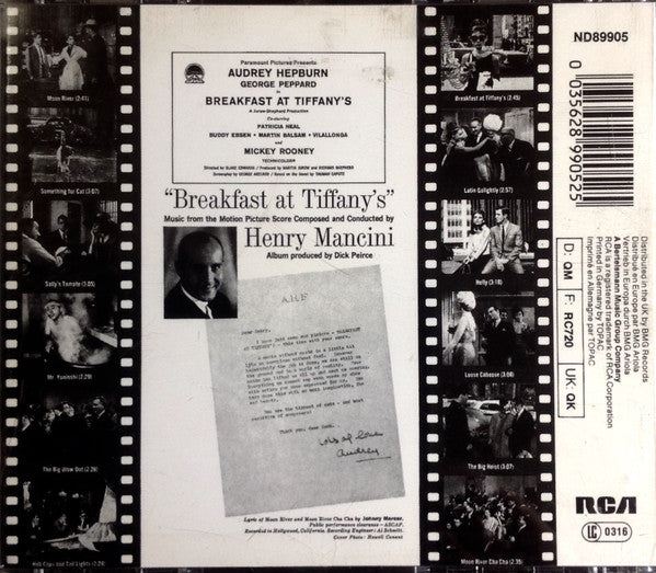 Henry Mancini : Breakfast At Tiffany's (CD, Album, RE)