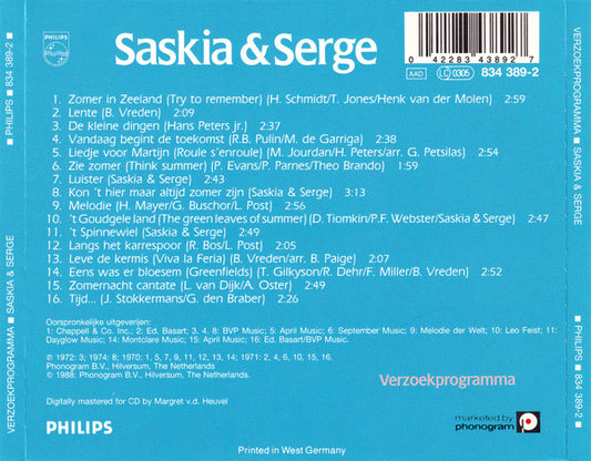 Saskia & Serge : Verzoekprogramma (CD, Album, Comp)