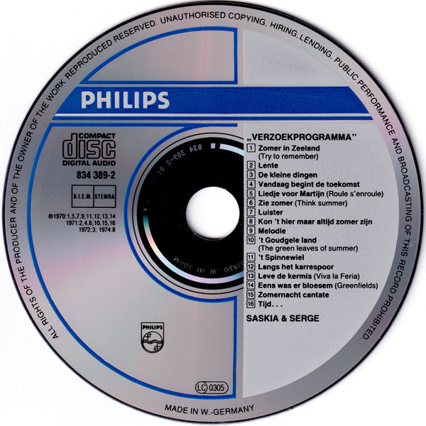 Saskia & Serge : Verzoekprogramma (CD, Album, Comp)