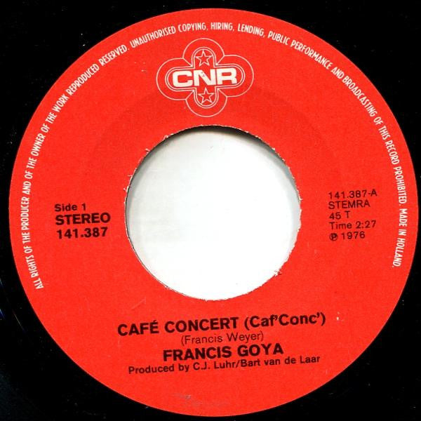 Francis Goya : Café Concert (7", Single)