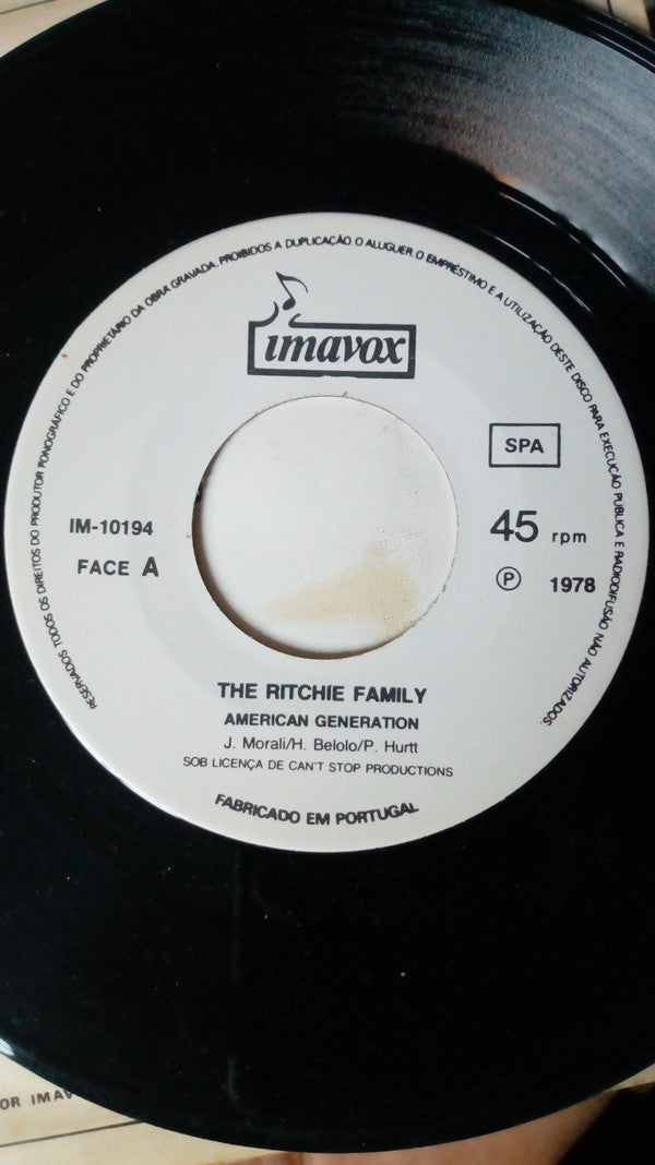 The Ritchie Family : American Generation (7", Single)