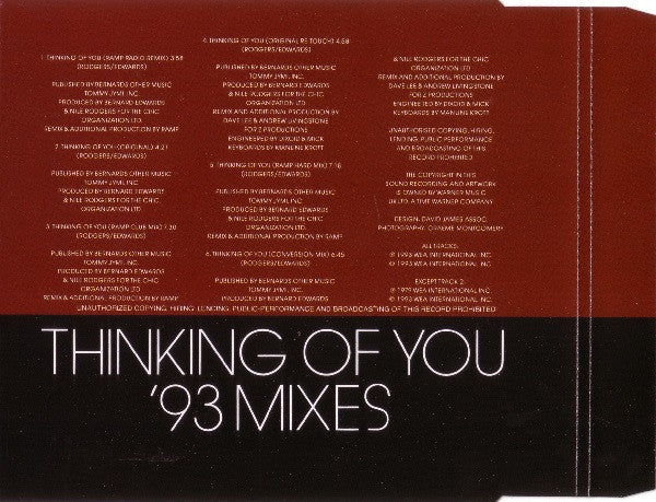 Sister Sledge : Thinking Of You ('93 Mixes) (CD, Single)