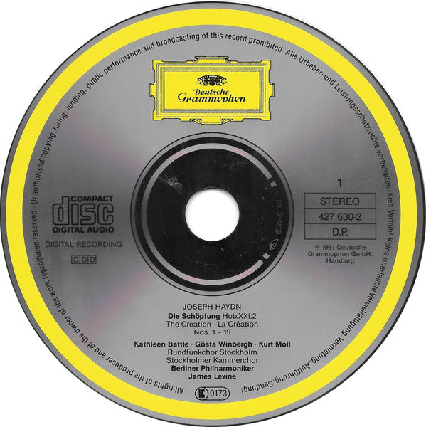 Joseph Haydn, Kathleen Battle, Gösta Winbergh, Kurt Moll, Radiokören, Kammarkören, Berliner Philharmoniker, James Levine (2) : Die Schöpfung = The Creation = La Création (2xCD, Album)