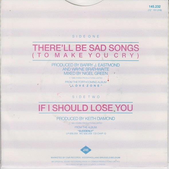 Billy Ocean : There'll Be Sad Songs (To Make You Cry) (7", Single)