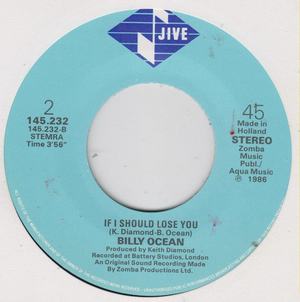 Billy Ocean : There'll Be Sad Songs (To Make You Cry) (7", Single)