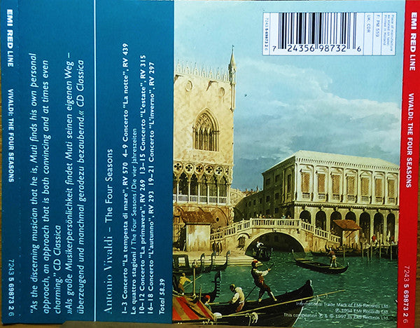 Antonio Vivaldi, Giulio Franzetti, Riccardo Muti, Filarmonica Della Scala : The Four Seasons (CD, Comp, RE)