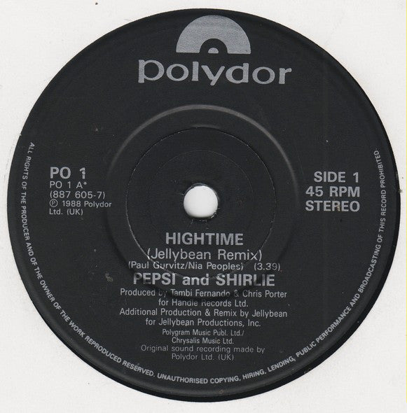 Pepsi & Shirlie : Hightime (7")