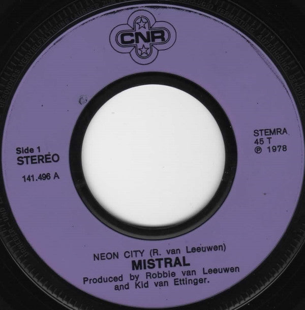 Mistral (2) : Neon City (7", Single, Mou)