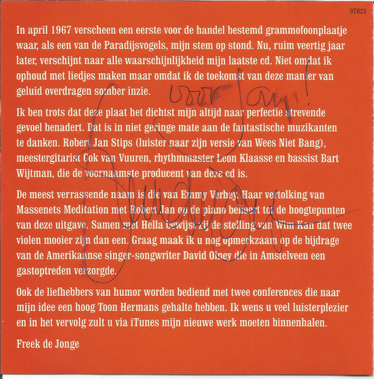 Freek de Jonge : De Toehoorder (2xCD, Album)