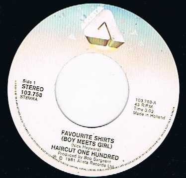 Haircut One Hundred : Favourite Shirts (Boy Meets Girl) (7", Single)