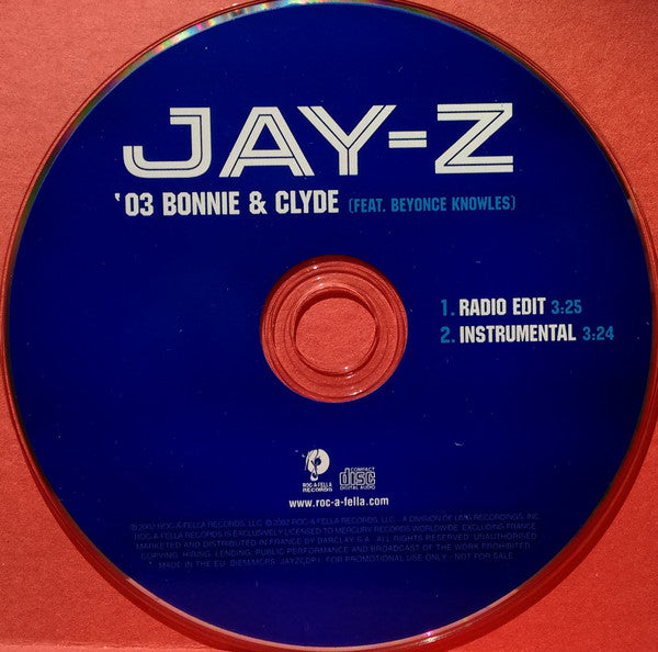 Jay-Z Feat. Beyoncé Knowles : '03 Bonnie & Clyde (CD, Single, Promo)