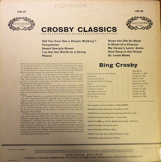 Bing Crosby : Crosby Classics (LP, Comp, RE)