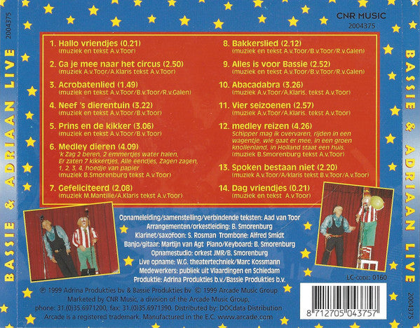 Bassie & Adriaan : Live! (CD, Album)