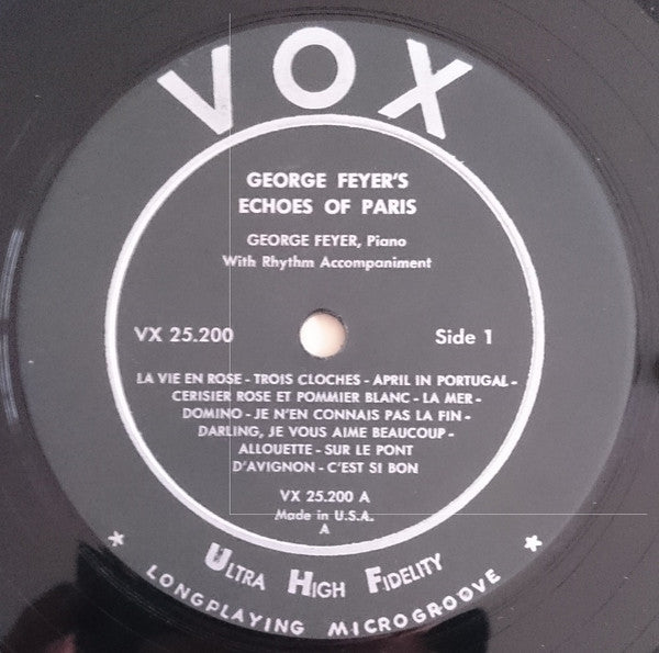 George Feyer : Echoes Of Paris (LP, Album, RE)