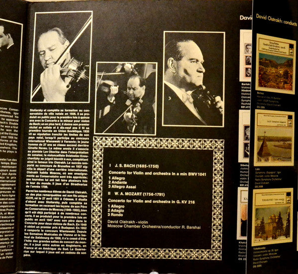 David Oistrach - Johann Sebastian Bach  /  Wolfgang Amadeus Mozart : Violin Concerto In A / Violin Concerto No. 3 (LP, Comp)