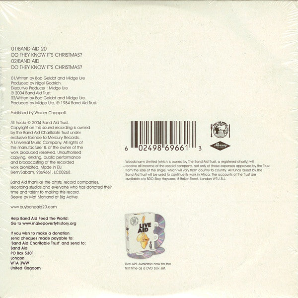 Band Aid 20 : Do They Know It's Christmas? (CD, Single)