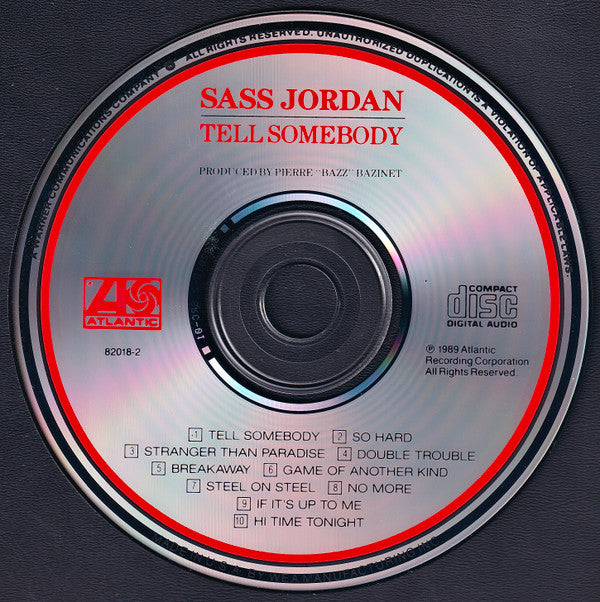 Sass Jordan : Tell Somebody (CD, Album)