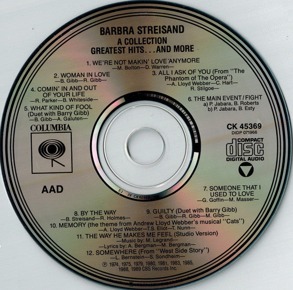 Barbra Streisand : A Collection (Greatest Hits...And More) (CD, Comp, RE)