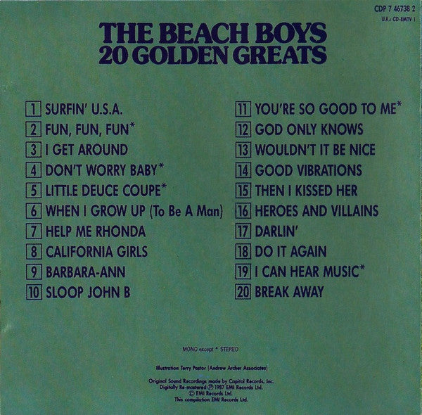 The Beach Boys : 20 Golden Greats (CD, Comp, Mono, RM)