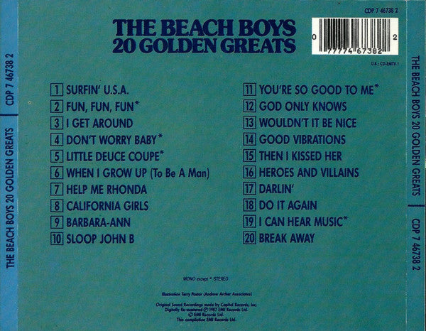 The Beach Boys : 20 Golden Greats (CD, Comp, Mono, RM)