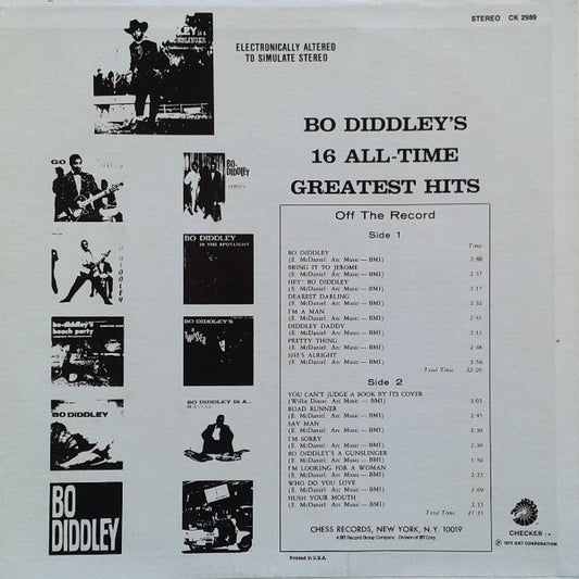 Bo Diddley : Bo Diddley's 16 All-Time Greatest Hits (LP, Comp, RE)