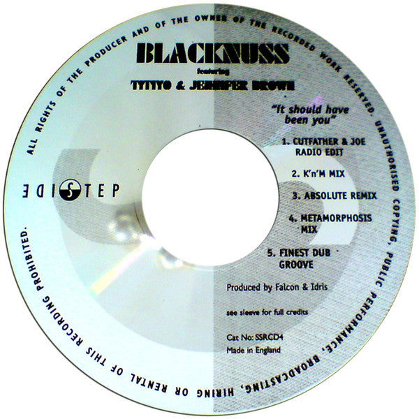 Blacknuss : It Should Have Been You (CD, Single)