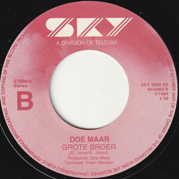 Doe Maar : Macho (7", Single)