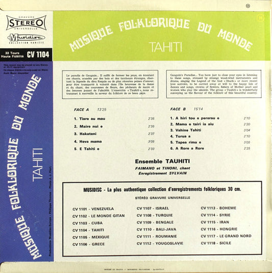 Tauhiti : Tahiti (LP, RE)