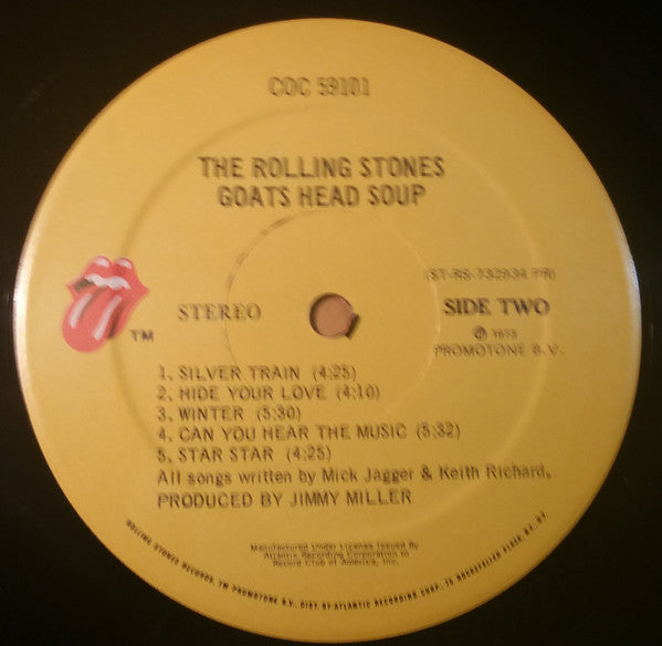 The Rolling Stones : Goats Head Soup (LP, Album, Club, PR )