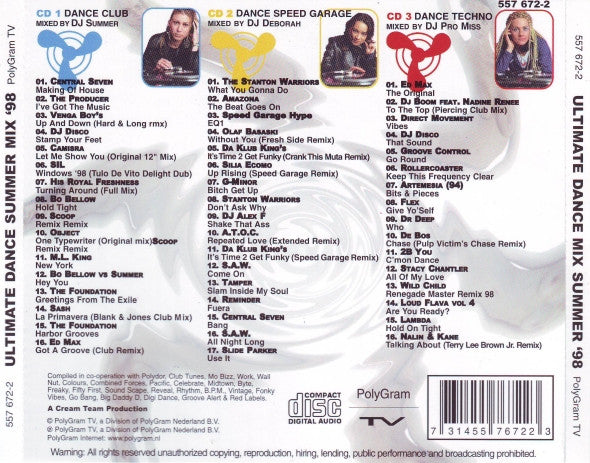 Various : Cream Team - Ultimate Dance Mix Summer '98 (3xCD, Mixed)