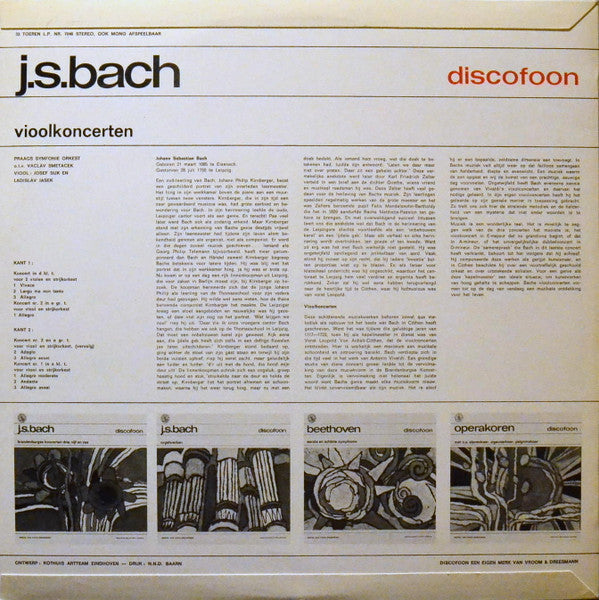 Johann Sebastian Bach : Vioolkoncerten (LP)