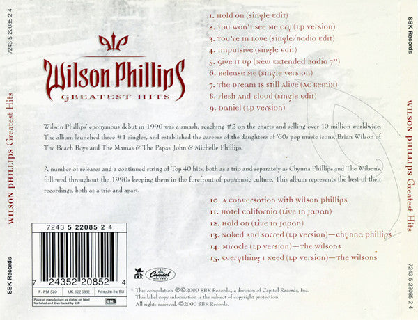 Wilson Phillips : Greatest Hits (CD, Comp)