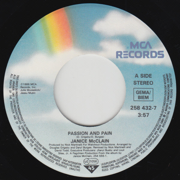 Janice McClain : Passion And Pain (7")