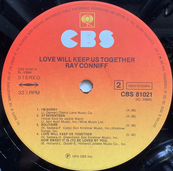 Ray Conniff : Love Will Keep Us Together (LP, Album)