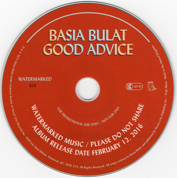 Basia Bulat : Good Advice (CDr, Album, Copy Prot., Num, Promo)